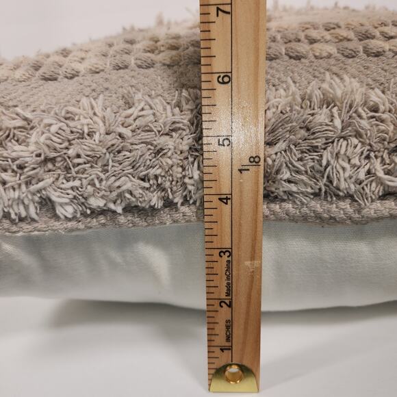 KIRKLANDS Throw Pillow 17" x 17" x 7" Gray Natural Textured Boho Bohemian Summer - Picture 11 of 12